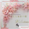Dekoracyjne kwiaty wieńce różowe serie Wedding kwiatowy aranżacja sztuczna rzędowa stół droga ołowiu t scena tła narożna kwiat dr dhba4