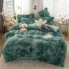 Copripiumino multico letto caldo invernale set di biancheria da letto in velluto di peluche lana cashmere visone pile copripiumino federa ragazze principessa 240111