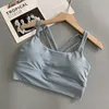 LL Spor Sütunlu Yüzük Uzun Çizgi Orta Destek B-D Kupaları Yoga Sütyen Jogger Tank Tops Yüksek Yüksek Yüksek Risim