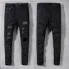 Amirs jeans designer masculino roxo marca magro ajuste casual buraco luz cinza escuro calças rua denim apertado encaixe tubo reto bicicleta