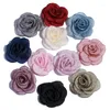 Acessórios de cabelo 200pcs 5.5cm cetim artificial queimado peônia flor para grampos de cabelo tecido flores headbands