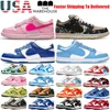 USA Warehouse Shipped Panda Running Shoes Low Black White Grey Fog Kentucky Syracuse University Blue Red Triple Pink Mens Women Designer Miami Sneaker Size 36-45