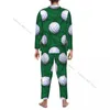 Men's Sleepwear Mens Pajamas Sets Home Suits Volleyball Pattern Loose Homewear Long-sleeved Casual