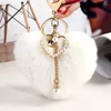 Keychains Lovely Plush Peach Heart Pompom For Women Girls Bag Pendant Tassel Key Chain Rings Keyring Accessories