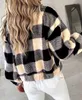 Women's Jackets 2024 Selling Casual Fashion Color Matching Fleece Long Sleeved In Stock