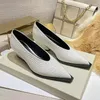 Dress Shoes Fashionable Crocodile Leather Office 2024 Women's Simple Patent Shallow High Heels Pointed Toe