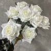 Boquqet – roses artificielles en soie, 9 têtes, décoration de mariage, Bouquet de mariée, événement de mariage, fête, décoration intérieure de la maison, fausses fleurs de roses