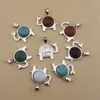 Pendant Necklaces Crystal Natural Stone Necklace For Woemn With Round Inlaid Elephant Image Cute Animal Fashion Party Luminous Jewelry