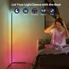 Lampada da terra angolare 1pz/2pz, lampada angolare LED RGBIC intelligente da 1,5 m/59 pollici con app e telecomando, luce ambientale che cambia colore con sincronizzazione musicale, facile da installare