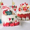 Party Supplies Glitter Reindeer Merry Christmas Train 2024 Cake Decorations Ornament Xmas Kids Toys Navidad Noel Year Gifts