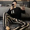 Men's Sleepwear Spring Autumn Pajamas Boys Cotton Long Sleeves Trousers Suits Casual Plus-size Loungewear Set Youth Loose Pyjama