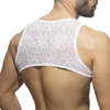 Débardeurs pour hommes Hommes Sexy Transparent avec motif de fleurs Crop Top Sous-vêtements Col rond sans manches Poitrine Muscle montrant des réservoirs Clubwear