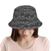 Baretten Cool Black Skull Tattoo Emmer Hoed Voor Vrouwen Mannen Tiener Opvouwbare Bob Vissen Hoeden Panama Cap Streetwear