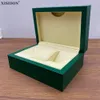 Boîte de montre verte de qualité supérieure, étui de luxe élégant en cuir AAA avec emballage de rangement avec oreiller en microfibre 240110