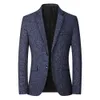 Men Blazer Solid Color Single Breasted Autumn Winter Two Buttons Pockets Suit Coat for Wedding 240110