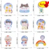 10 stks Stick op Patches voor Kleding Kids Bundel Veel Naai Leuke Ruimte Regenboog Ster Strepen Geborduurde Stoffen Parches Jas Anime