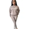 Stylish Lady Letter Tryckt Sports 2 Piece Set Women Långärmad tröja och byxdräkter 2023 Autumn Casual Loose Tracksuits