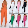 Wholesale Womens Jumpsuits Designer New Fashion Comfortable Slim Sexy Long Tight Off Back Strap Rompers High Elasticity