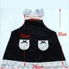 Кружевные черные и белые кухонные фартуки принцессы с оборками в горошек для женщин с карманами и перекрещенной спинкой 240111