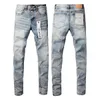 SS24 Purple9053 Mens Jeans Brand Skinny Slim Fit Materied Materive Ruxury DeniM Motorcycle Muster Men Original Top Designer SZ28-40