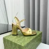 Fashion luxury designer women shoes sandals Genuine Leather High heeled Dress Show Shoes Lady Wedding Party Club Metal 8.5CM Sexy High Heels big size