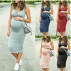 Sexy sleeveless maternity vest round neck soft and elastic waist long maternity clothing photo 2021 240111