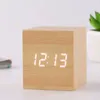 Fashion Alarm Clock LED Wooden Watch Table Voice Control Digital Wood Despertador USB/AAA Powered Electronic Desktop Clocks 240110