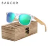 Sunglasses Barcur Classic Bamboo Sunglasses Wood Transparent Plastic Frame Women Men Polarized Sun Glasses with Box Free