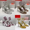 High Heels Designers Sandals Rene Caovilla Heels Ankle Wrap Shoes Margot Jewel Sandal With Box 508