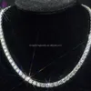 4mm Modeschmuck Halsketten 925 Silber vergoldet Diamant Hip Hop Kette Iced Out Moissanit Tenniskette für Männer