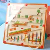 Magnetisches Farb- und Zahlenlabyrinth, Holzpuzzle, Aktivitätsbrett zum Lernen, lehrreiches Zählen, passendes Spielzeug für Kleinkinder und Kinder, Jungen, Mädchen, Vorschulkinder