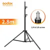 Studio Godox 280cm 2,8m Heavy Duty Video Studio Light Statief Ondersteuning Stand Voor Softbox Lamphouder LED Light Flash met 1/4 "Schroef