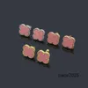 Designer Stud Earrings Women's Fashion charm Agate shell brand Four-leaf clover 316L gold plated Jewelry