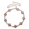 Gürtel Mode Rhombus Geometrische Kupfer plattierte Zinklegierung Conchos Kette für Frauen