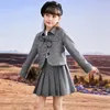 Clothing Sets Children Girls Teen Formal Preppy Style 2pcs Clothes Suit For Kids Plaid Coat And Skirt Outfits