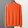 100% Pure Wool Sweater Men First Line Garment Seamless Pullover Spring and Autumn Basis Loose Casual Cashmere Knitting Sweater 240110