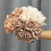 Altre arti e mestieri Real Touch 5 teste grande bouquet di rose fiori artificiali in lattice per la decorazione domestica di nozze fiori finti bouquet da sposa YQ240111