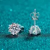 Oorbellen JoyceJelly S925 Sterling zilveren oorbellen echte Moissanite diamanten sieraden accessoires vrouwelijke zes klauw sneeuwvlok oorbellen