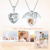 Halsketten Goldchic Love You Herz-Medaillon-Halskette für Damen, 925er Sterlingsilber, individuelles Foto, gravierter Text, Erinnerungsschmuck, Geschenk für Sie