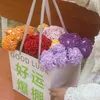 Other Arts and Crafts Knitting Bouquet Carnation Flower Creative Hand-Knitted Fake Flowers Knitted Handmade Flower Teacher's Day Valentine Gifts YQ240111