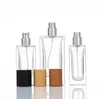 Bottiglie vuote ricaricabili portatili spray per profumo in vetro quadrato trasparente da 30 ml 50 ml 100 ml SN6319