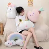 Cute Plush Rainbow Smile Heart Throw Pillow Colorful Unicorn Toy Cushion Pumpkin Sofa Home Decoration Throw Pillow 240111