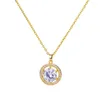 Naszyjnik wisidanta Dzieci 18 -karatowe złota biżuteria luksus lśniący kryształowy ciało cyrkon dekorat estetyczny urok akcesoria