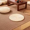 Tapetes tecido rattan palha fina redonda tatami puff chão travesseiro assento almofada yoga meditação esteira para assento tapete casa deco