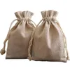 Display Natural Linen Gift Bags 8x11cm 9x12cm 10x15cm 13x17cm Pack of 50 Candle Makeup Jewelry Sack Drawstring Pouches