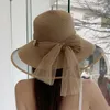 Berets Seaside Straw Women's Summer Beach Mesh Pearl French Big Brim Brim Bir-Prack-Probling Sun Disual