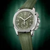 Watch Classic Khaki Green Automatic Mechanical Cal. Movement 18K Platinum Case 42mm watch warp composite waterproof material bracelet 5968 chronograph