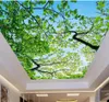 3d behang aan het plafond Blauwe luchttakken 3d plafondbehang voor badkamers stereoscopisch landschapsplafond6715321