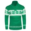 Men's Autumn And Winter New Fashion Pullover Sweater Long Sleeved Christmas Jacquard Knitted Sweater For Men