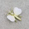 Anhänger Halsketten Naturstein Zinklegierung Mehrfarbiges Herz Goldener Schmetterling Kristall Flügel Tier Ornamente Charms DIY Schmuck Geschenk Großhandel